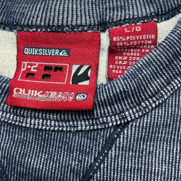 Vintage Y2K Quiksilver D-2 Quikjean Knit Sweater Men L Blue 070-2 Made In Korea - Picture 3 of 8